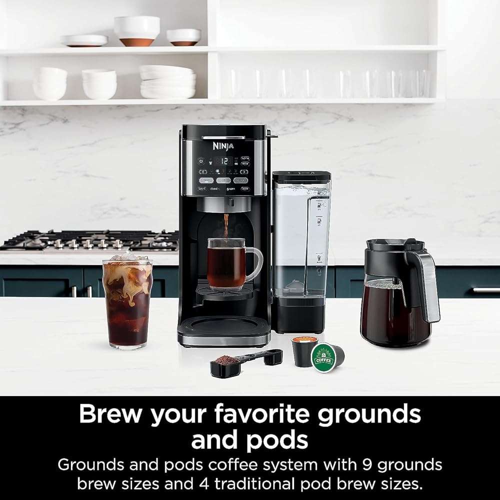 Ninja (Refurbished) Drip Coffee Maker | DualBrew Pro Hot & Iced Coffee | Compatible with K-Cup Pods | 3 Brew Styles (Classic, Rich, & Iced) | 60oz Removable Reservoir & Dishwasher Safe | (Renewed) - Image 3