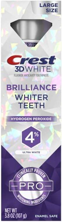 Crest 3D White Brilliance Pro Ultra White Teeth Whitening Toothpaste, 3.8 oz, Anticavity Fluoride Toothpaste, 4% Hydrogen Peroxide, Active Whitening Protection - Image 6