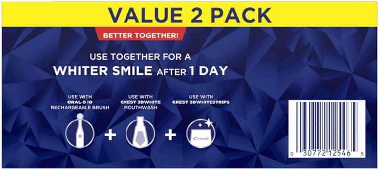 Crest 3D White Advanced Teeth Whitening Toothpaste, Radiant Mint, 3.3 oz, Pack of 2 - Image 8