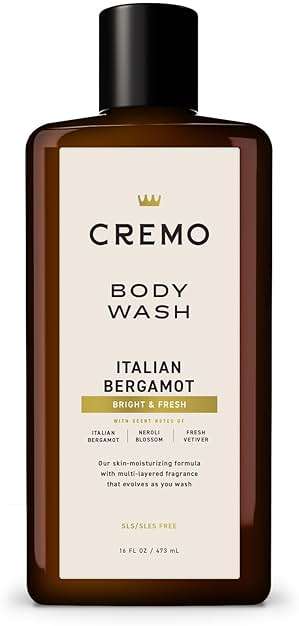Cremo Body Wash Men, Notes of Italian Bergamot, Neroli Blossom, and Fresh Vetiver, Rich-Lathering Italian Bergamot, 16 Fl Oz - Image 1