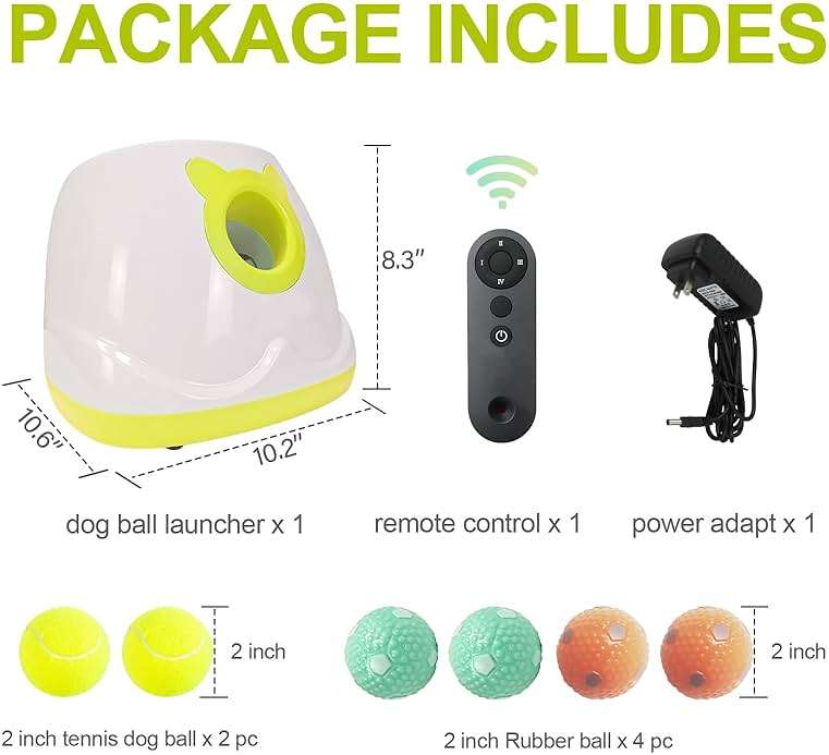 BESTHLS Automatic Dog Ball Launcher Interactive Tennis Ball Thrower Machine for Small Medium Dogs Fetching Distance 10-30ft (White2, Remote Included) - Image 2