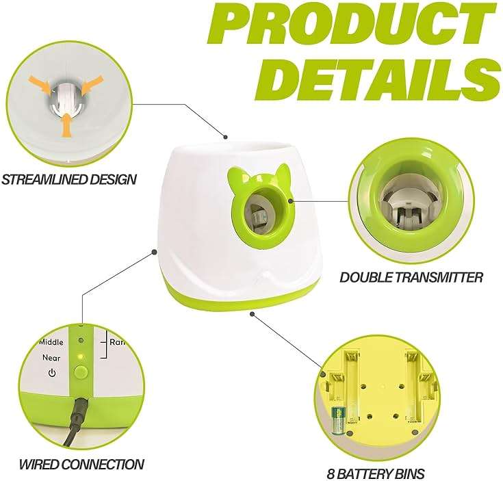 BESTHLS Automatic Dog Ball Launcher Interactive Tennis Ball Thrower Machine for Small Medium Dogs Fetching Distance 10-30ft (White2, Remote Included) - Image 7