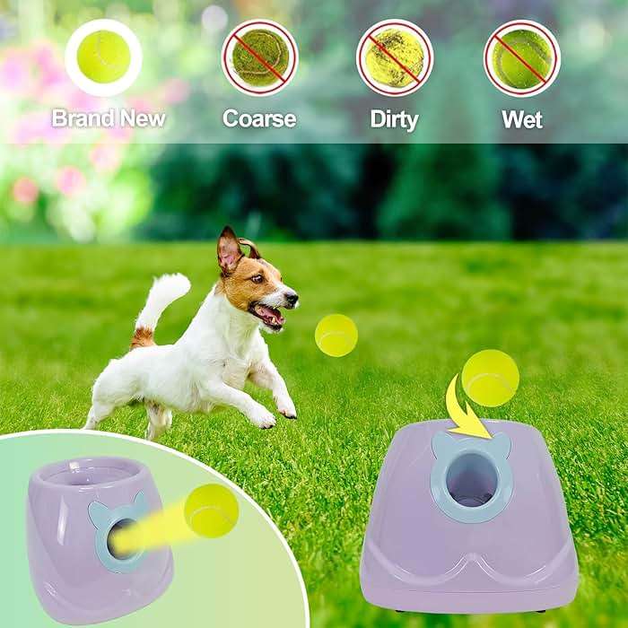 MKSY Dog Ball Throwing Machine Automatic for Small to Medium Sized Dogs, Dog Interactive Toy Pet Ball Launcher with Balls (Purple with Remote Control) - Image 3