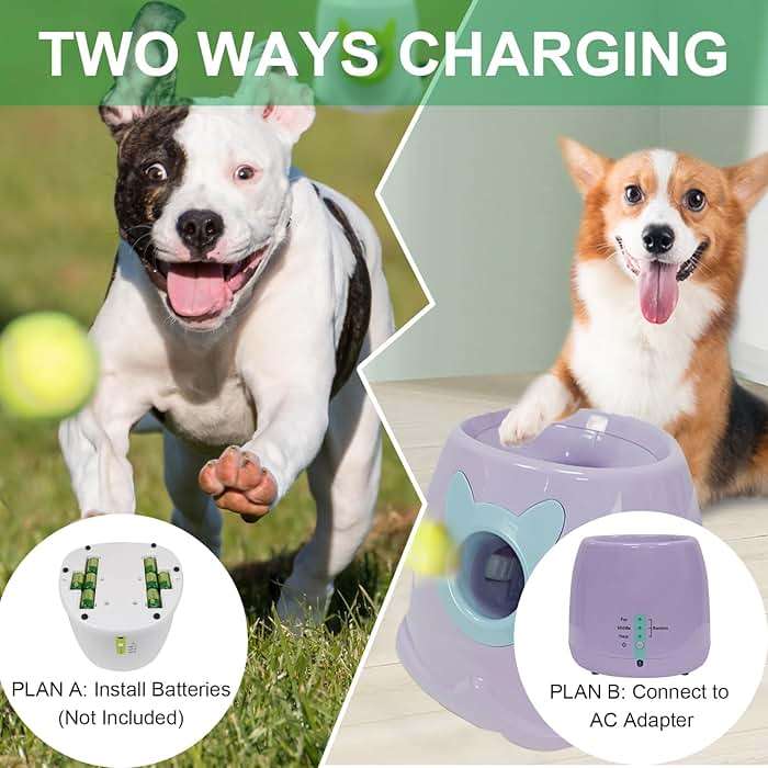 MKSY Dog Ball Throwing Machine Automatic for Small to Medium Sized Dogs, Dog Interactive Toy Pet Ball Launcher with Balls (Purple with Remote Control) - Image 5