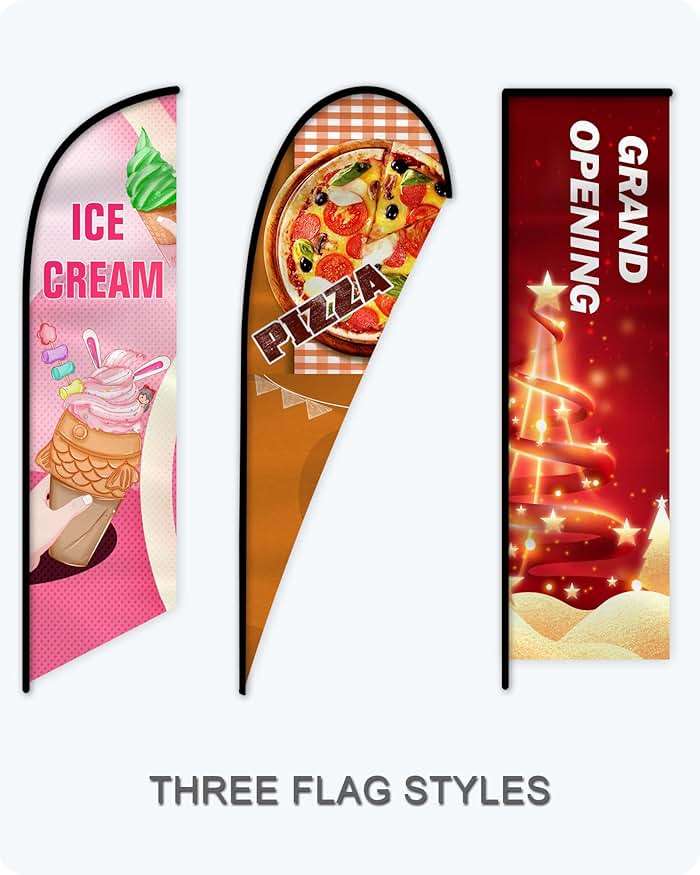 Custom Advertising Feather Flags for Business Outside - Personalized Double/Single Sided Feather Banner Flags with Logo Text - Image 4