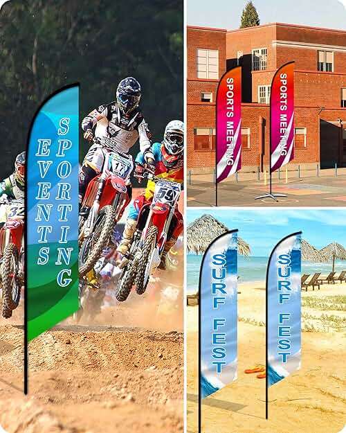 Custom Advertising Feather Flags for Business Outside - Personalized Double/Single Sided Feather Banner Flags with Logo Text - Image 6