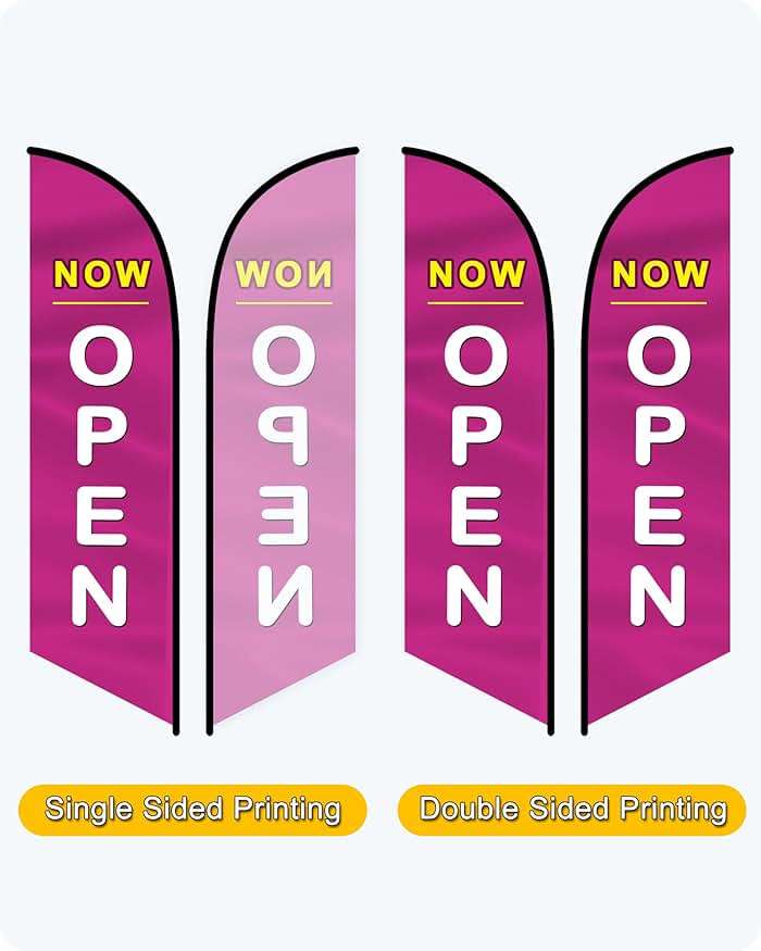 Custom Advertising Feather Flags for Business Outside - Personalized Double/Single Sided Feather Banner Flags with Logo Text - Image 7