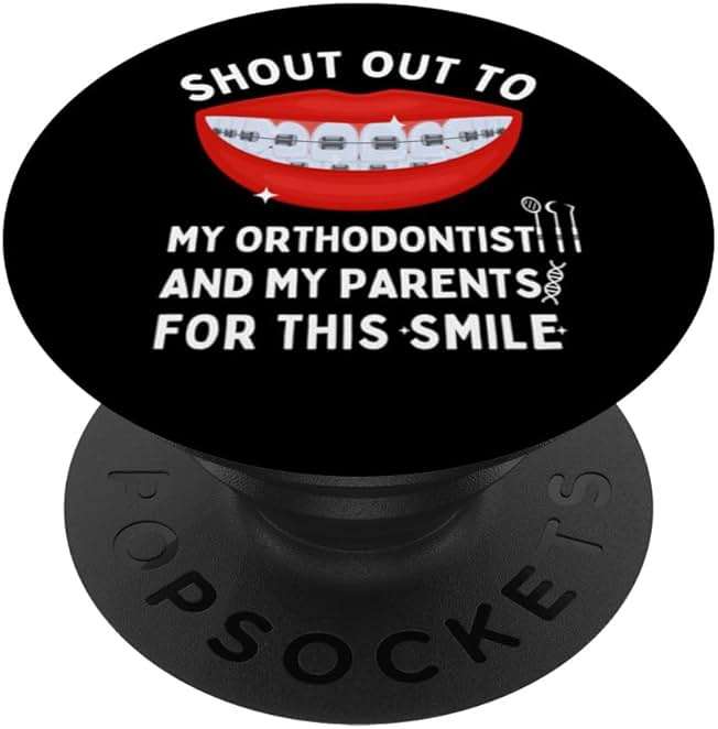 Shout Out To Orthodontist Teeth Whitening Toothpaste Strips PopSockets Standard PopGrip - Image 1