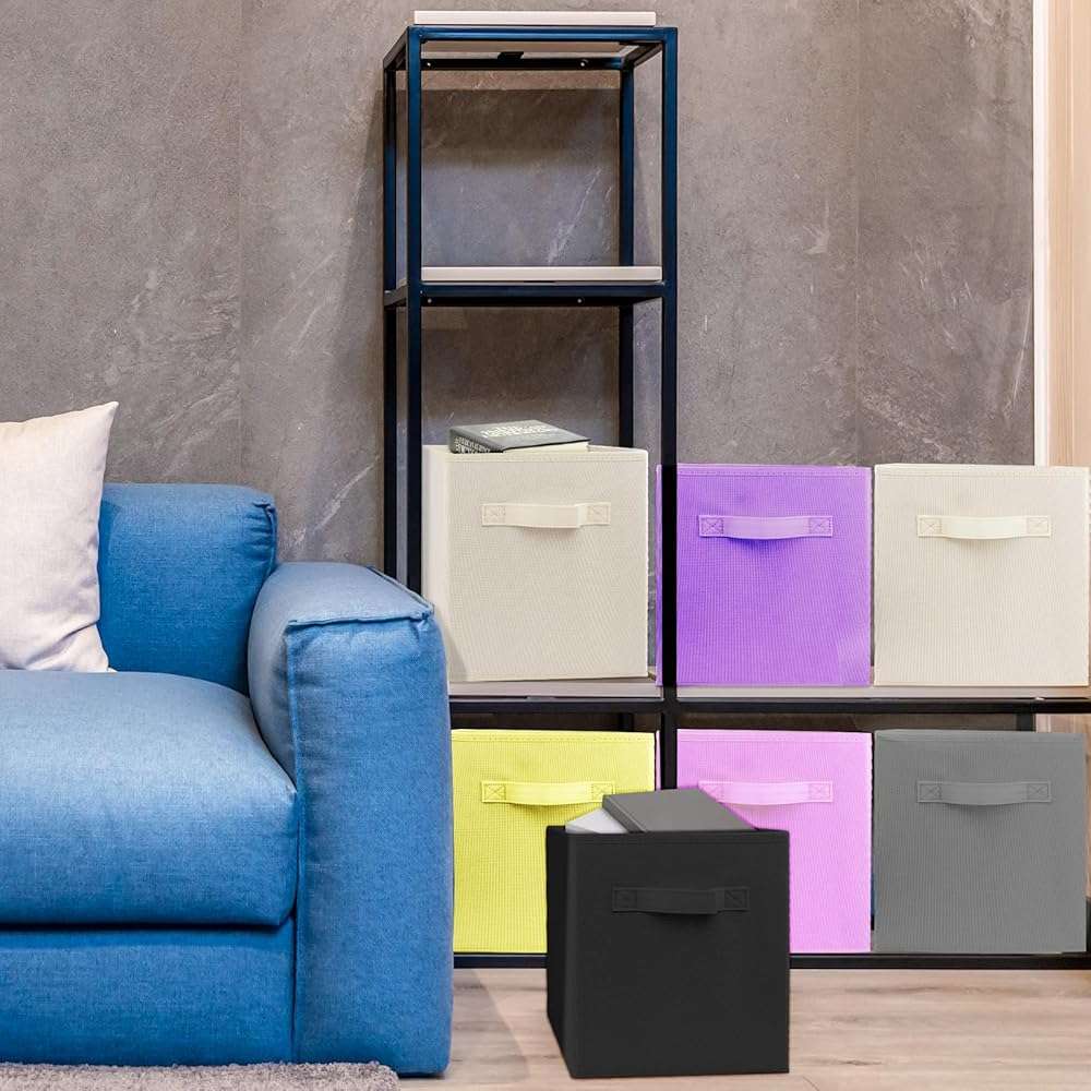 Zuihug 2 Pcs Storage Cubes, 10.5 Inch Collapsible Storage Bins, Fabric Foldable Bins for Organization, Durable Storage Bins for Closet, Shelves, Offices (Pink) - Image 8