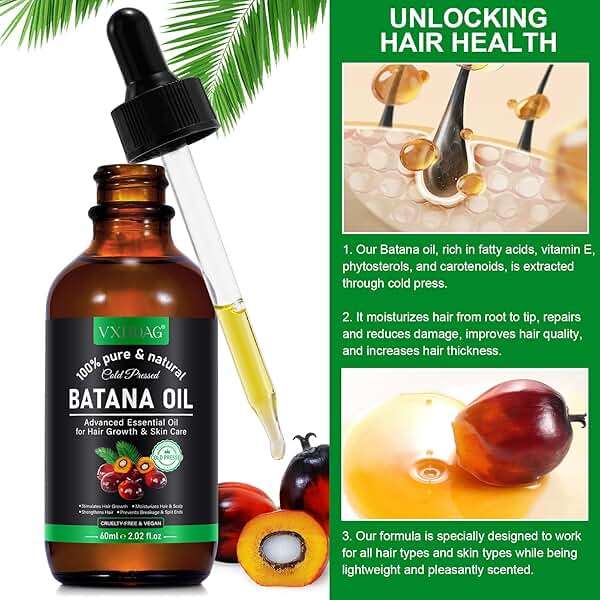 Batana Oil for Hair Growth - 100% Pure & Natural Batana Oil from Honduras, Eliminate Hair Split Ends,Enhances Hair & Skin Radiance Nourishment, All Hair Types 4.04 fl oz - Image 4