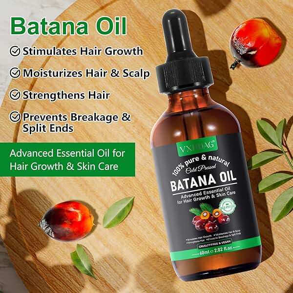 Batana Oil for Hair Growth and Nourishment - Scalp Massager Included, Honduras Pure & Natural Oil for Split Ends Elimination, Enhanced Hair and Skin Radiance, All Hair Types, 2.02 fl oz - Image 2