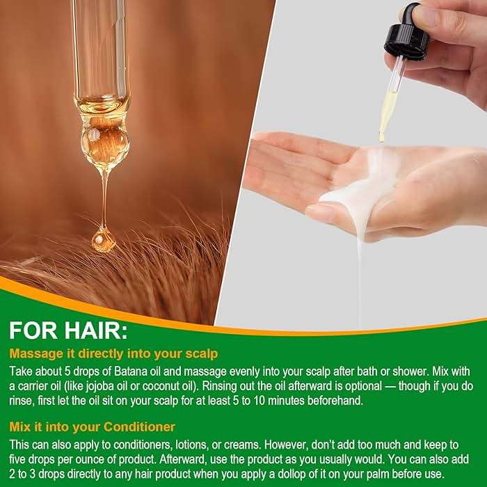 Batana Oil for Hair Growth and Nourishment - Scalp Massager Included, Honduras Pure & Natural Oil for Split Ends Elimination, Enhanced Hair and Skin Radiance, All Hair Types, 2.02 fl oz - Image 3
