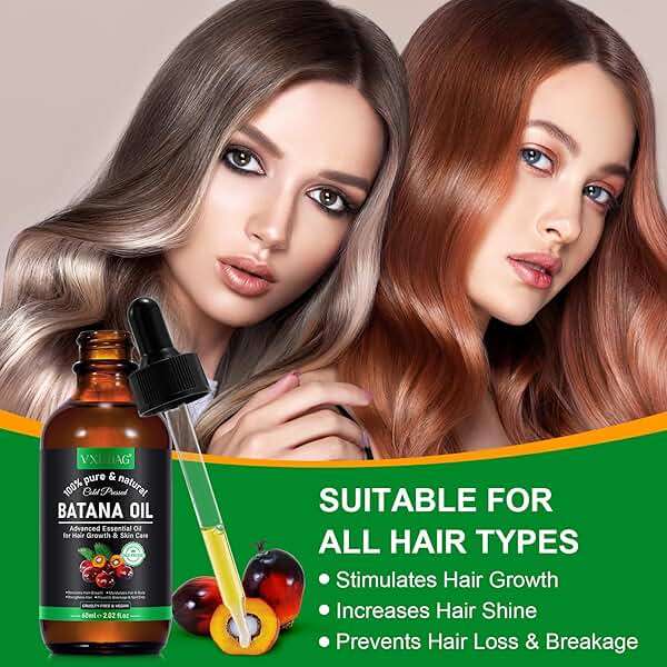 Batana Oil for Hair Growth and Nourishment - Scalp Massager Included, Honduras Pure & Natural Oil for Split Ends Elimination, Enhanced Hair and Skin Radiance, All Hair Types, 2.02 fl oz - Image 4
