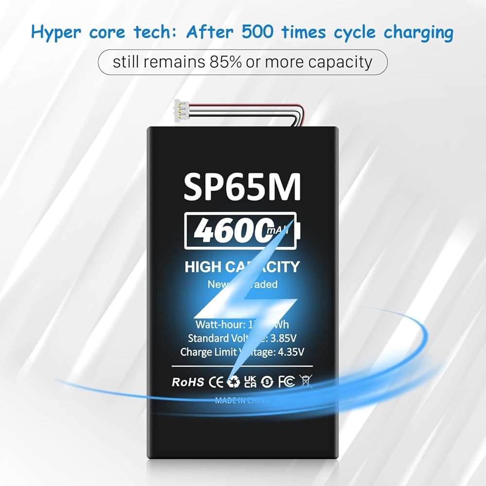 SHENMZ 4600mAh Battery for Sony PS Vita 1000, [2026 Upgraded] 0 Cycle Replacement for PlayStation Vita PCH-1001/1006/PSV 1000 SP65M, with Repair Tool Kit - Image 2