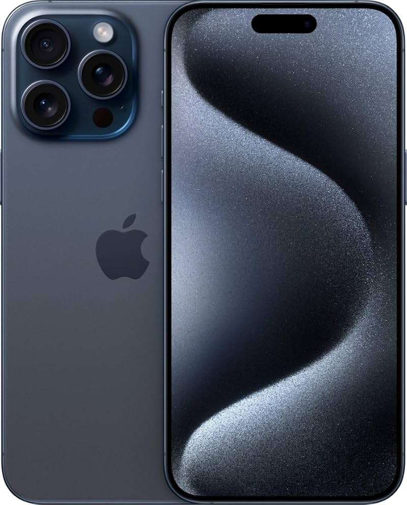 Apple iPhone 15 Pro Max, 256GB, Blue Titanium - Locked to T-Mobile (Renewed) | Renewed - Image 1