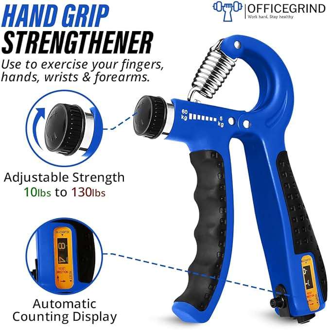 Hand Grip Strengthener Trainer with Adjustable Resistance 10-130lbs (4.5-59kg), Forearm Hand Grip Strength Exerciser for Muscle Building, Injury Recovery, and Therapy Stress Relief - Image 2