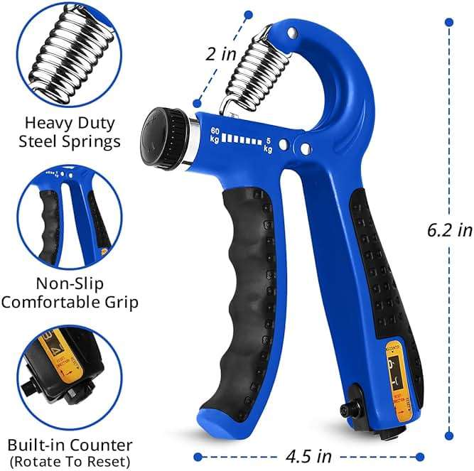 Hand Grip Strengthener Trainer with Adjustable Resistance 10-130lbs (4.5-59kg), Forearm Hand Grip Strength Exerciser for Muscle Building, Injury Recovery, and Therapy Stress Relief - Image 3