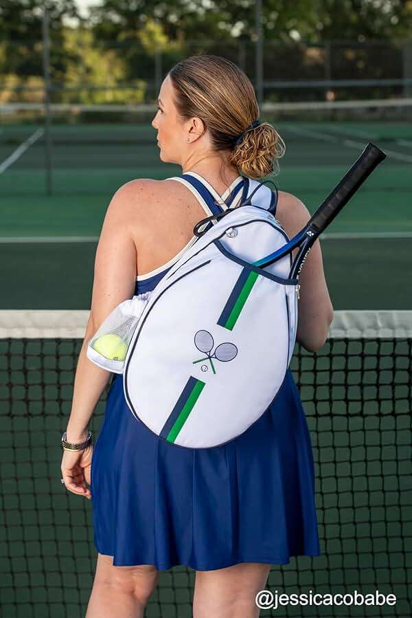 Rejolly Tennis Racket Sling Bag for Women Men Quilted Water Resistant Racquet Cover One Shoulder Crossbody Bag for 2 Tennis Rackets, Pickleball Paddles, Badminton Racquet - Image 2