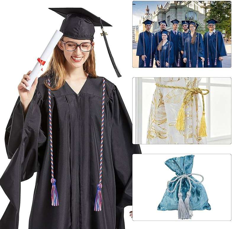 Graduation Honor Cords, Blue Red White Honor Cords, 2026 Graduation Cords with Tassel, Grad Cords, 67" Long Braided Cords for Bachelor Gown Graduation Decorations for Student Master Doctoral - Image 6