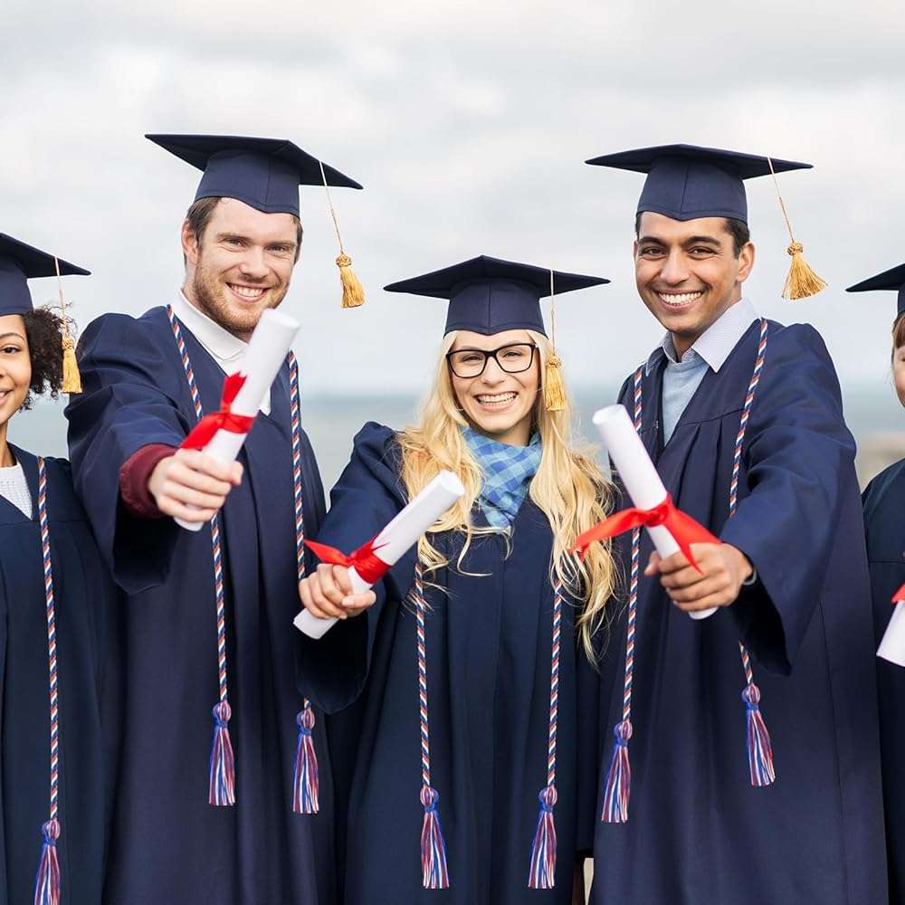 Graduation Honor Cords, Blue Red White Honor Cords, 2026 Graduation Cords with Tassel, Grad Cords, 67" Long Braided Cords for Bachelor Gown Graduation Decorations for Student Master Doctoral - Image 7