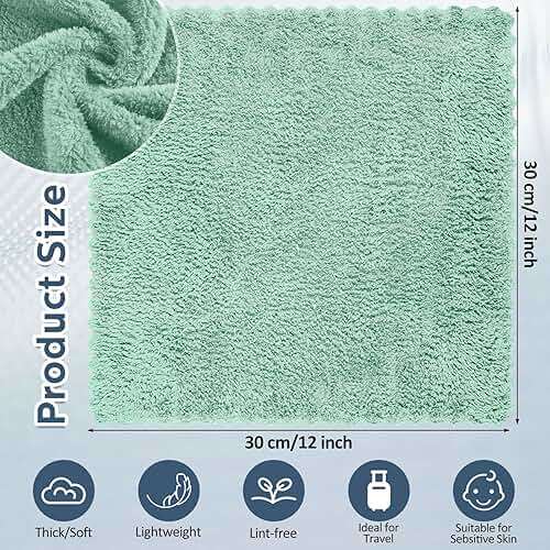 Newwiee 100 Pack Washcloths Bulk, Ultra Soft Wash Cloths 12 x 12 Inch Quick Dry Absorbent Microfiber Face Towel,Reusable Facial Fingertip Cloth for Spa Baby Shower & Craft(Multicolor) - Image 2