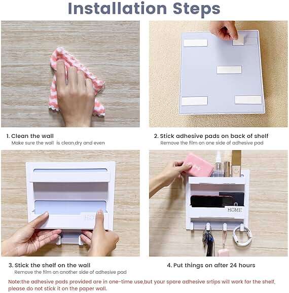 CHENYAOAI Bedside Shelf Accessories Organizer, Wall Mount Self Stick On, Cute Room Decor Aesthetic, Girls Room Decor, Cool Stuff for Bedroom Storage and Organization - Image 4