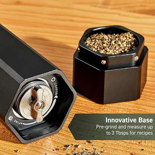 HexClad Salt and Pepper Mill Set with Adjustable Professional Grinders and No-Mess Caps - Image 7