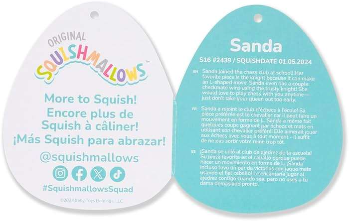 Squishmallows Original 16-Inch Sanda Margherita Pizza - Official Jazwares Plush (Large) - Image 7