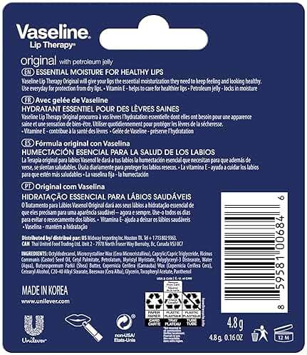 Vaseline Lip Therapy Original 8-Pack – Lip Moisturizer for Dry, Cracked Lips, 0.16 Oz Ea - Image 2