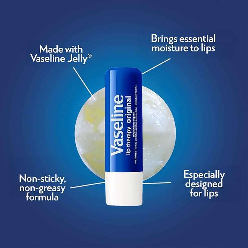 Vaseline Lip Therapy Original 8-Pack – Lip Moisturizer for Dry, Cracked Lips, 0.16 Oz Ea - Image 4