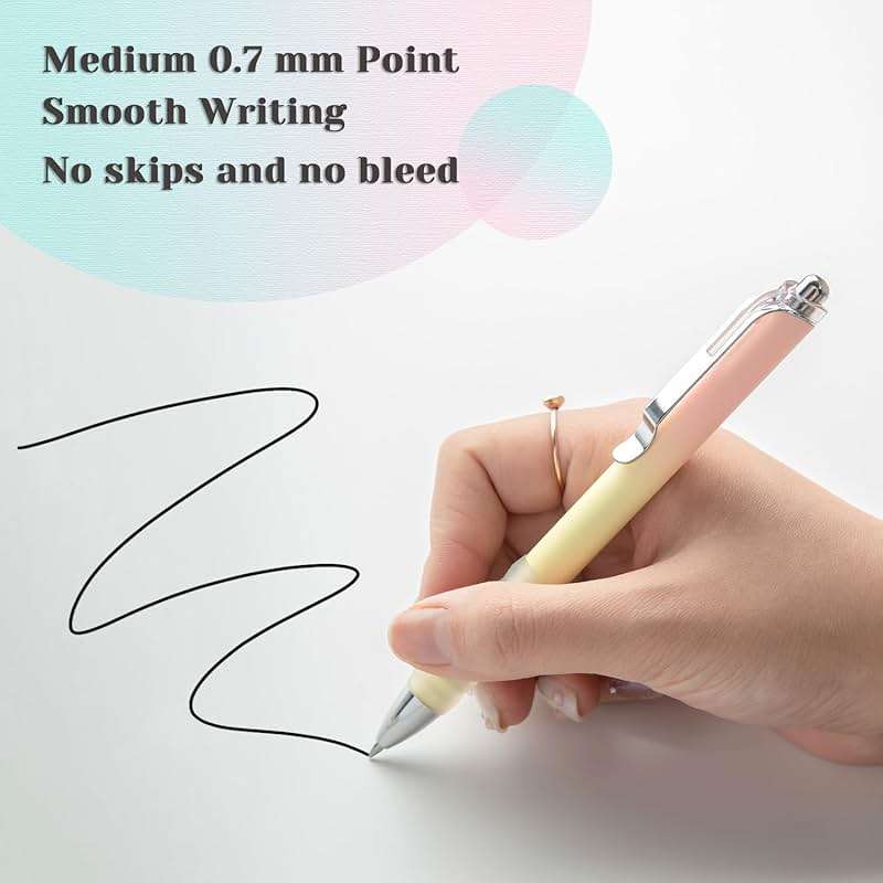 Aisibeiger Gel Pens Fine Point 0.7mm Black Ink Gel Pen Retractable Cute Pens for Smooth Writing School Office Supplies, Pack of 18 - Image 4