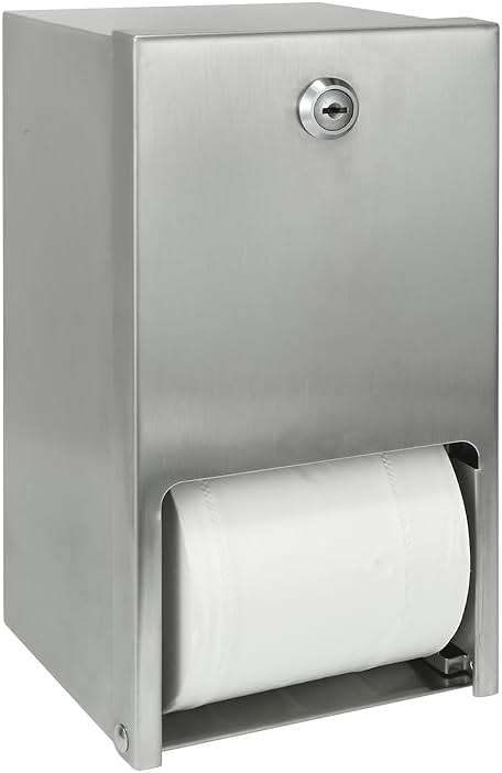 Stardrix 2 Roll Stainless Steel Commercial Toilet Paper Dispenser, Heavy Duty Wall Mount Tissue Holder with Lock for Restroom/Bathroom - Image 1