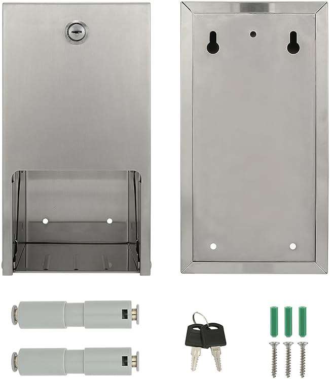 Stardrix 2 Roll Stainless Steel Commercial Toilet Paper Dispenser, Heavy Duty Wall Mount Tissue Holder with Lock for Restroom/Bathroom - Image 6