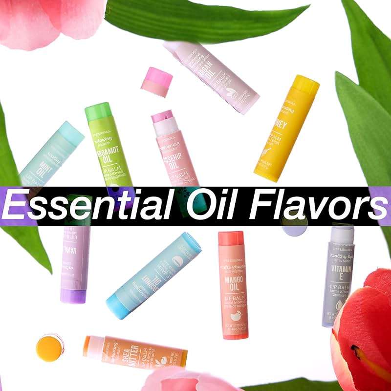 10pc Lip Balm Collection with Essential Oils - Hydrating Lip-Great Gift | Hydrating Lip Balms Infused w/Natural Healing Essential Oils - Vitamin Enriched Lip Balm Set - Image 5