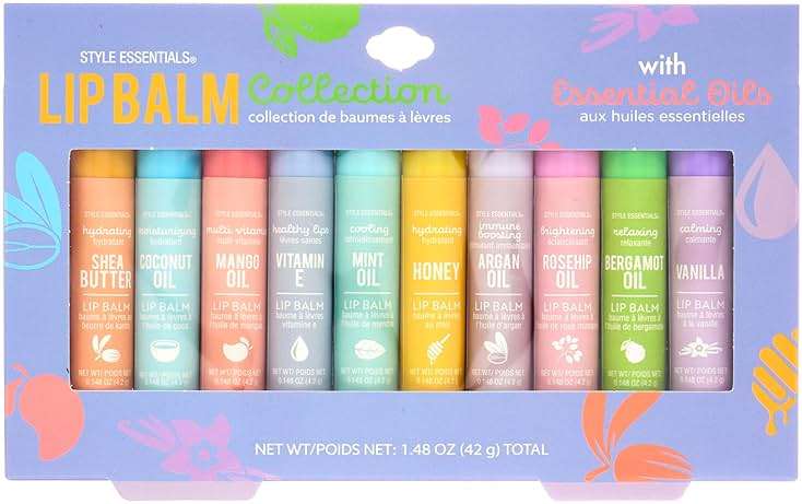 10pc Lip Balm Collection with Essential Oils - Hydrating Lip-Great Gift | Hydrating Lip Balms Infused w/Natural Healing Essential Oils - Vitamin Enriched Lip Balm Set - Image 7