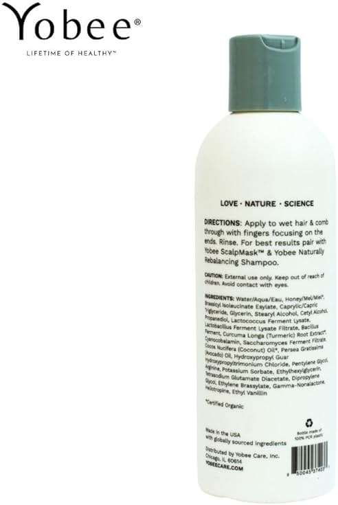 Yobee Rebalancing Shampoo – Sulfate-Free Dry, Flaky & Itchy Scalp Care | Probiotic Shampoo with Organic Honey, Turmeric, Vitamin B12 & Oat | Dandruff, Eczema & Psoriasis Relief | Doctor Founded - Image 8