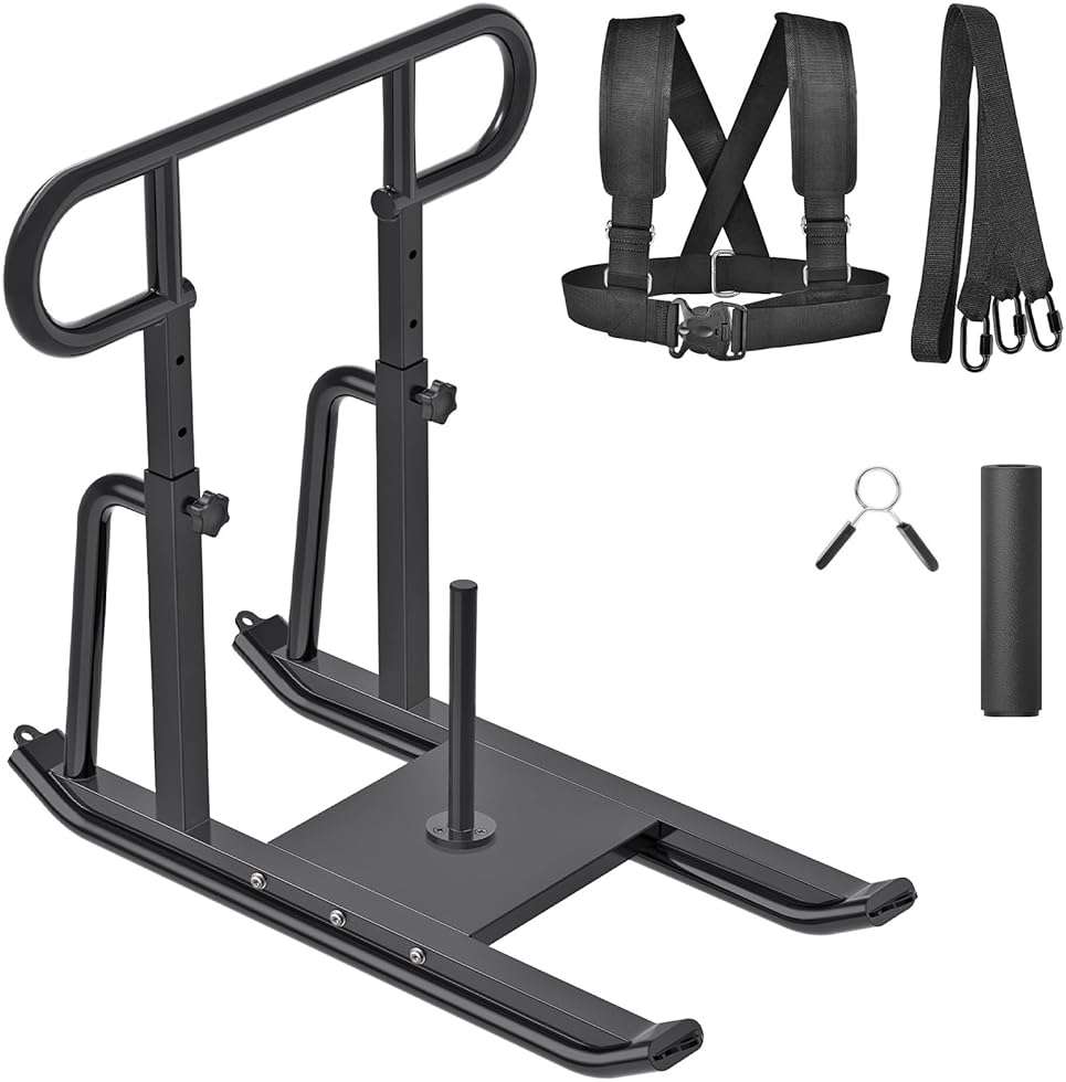 Kipika Weight Sled, Workout Sled, Fitness Strength Training Sled, Speed Training Sled for Athletic Exercise, Speed Improvement, Easily Through Obstacles, Suitable for 1" & 2" Weight Plate - Image 1