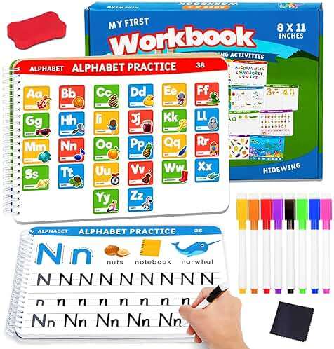 Preschool Learning Activities Educational Workbook: Preschool Handwriting Tracing Books | Autism Learning Materials | Alphabet Learning Toys | Pre k Workbooks | Montessori Busy Book for Kids Ages 3-5 - Image 1