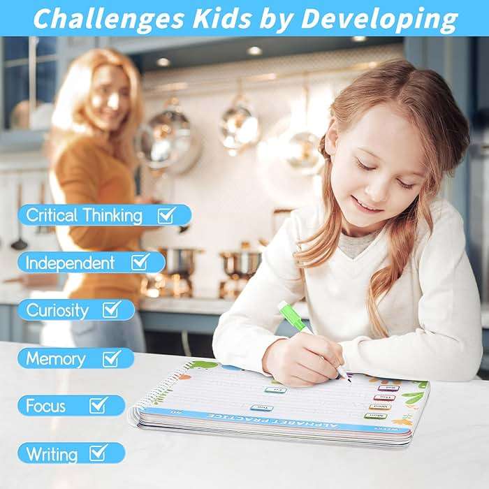 Preschool Learning Activities Educational Workbook: Preschool Handwriting Tracing Books | Autism Learning Materials | Alphabet Learning Toys | Pre k Workbooks | Montessori Busy Book for Kids Ages 3-5 - Image 7