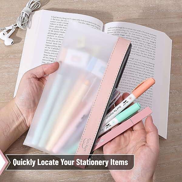 Mr. Pen- Clear Pencil Pouch, 8.50"x4.25", 3 Pack, Durable TPU Material, Medium Water-Resistant Pencil Bags with Smooth Zipper, Multipurpose Clear Pouch for Stationery, School, Office, Travel Supplies - Image 4