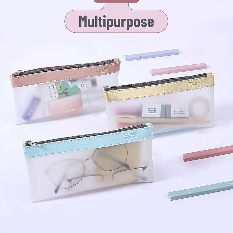 Mr. Pen- Clear Pencil Pouch, 8.50"x4.25", 3 Pack, Durable TPU Material, Medium Water-Resistant Pencil Bags with Smooth Zipper, Multipurpose Clear Pouch for Stationery, School, Office, Travel Supplies - Image 7