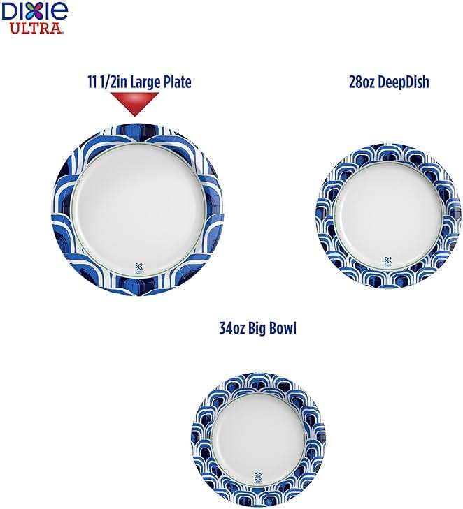 Dixie Ultra, Large Paper Plates, 11 Inch, 25 Count, 3X Stronger*, Heavy Duty, Microwave-Safe, Soak-Proof, Cut Resistant, Great for Heavy, Messy Meals - Image 2