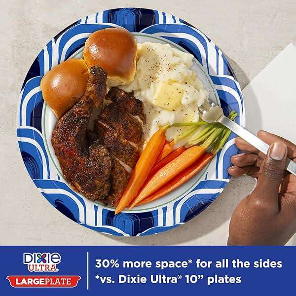 Dixie Ultra, Large Paper Plates, 11 Inch, 25 Count, 3X Stronger*, Heavy Duty, Microwave-Safe, Soak-Proof, Cut Resistant, Great for Heavy, Messy Meals - Image 3