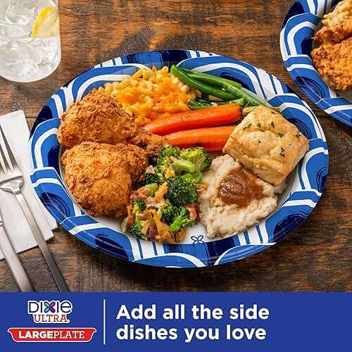 Dixie Ultra, Large Paper Plates, 11 Inch, 25 Count, 3X Stronger*, Heavy Duty, Microwave-Safe, Soak-Proof, Cut Resistant, Great for Heavy, Messy Meals - Image 4