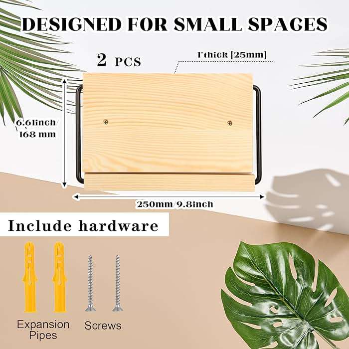 Mifoci 2 Pcs Wall Mounted Shoe Rack Organizer Wooden Modern Compact Wall Space Saving Shoe Holder Storage for Sneaker Footwear Slipper Boots Entryway Narrow Spaces Hallway(9.84'' Long) - Image 3