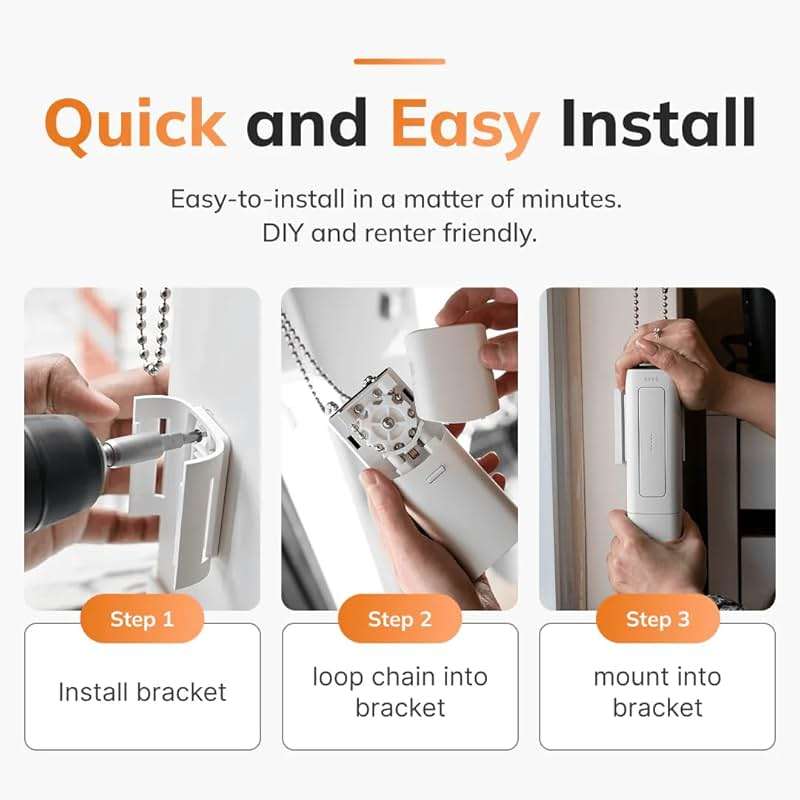 RYSE SmartShade & Wired Plug | Retrofit & Upgrade Existing Beaded Blinds | Convert Normal Shades into Motorized Electric Shades | Easy Control with RYSE Smartphone App | Lifts Blinds up to 9ft x 9ft - Image 2
