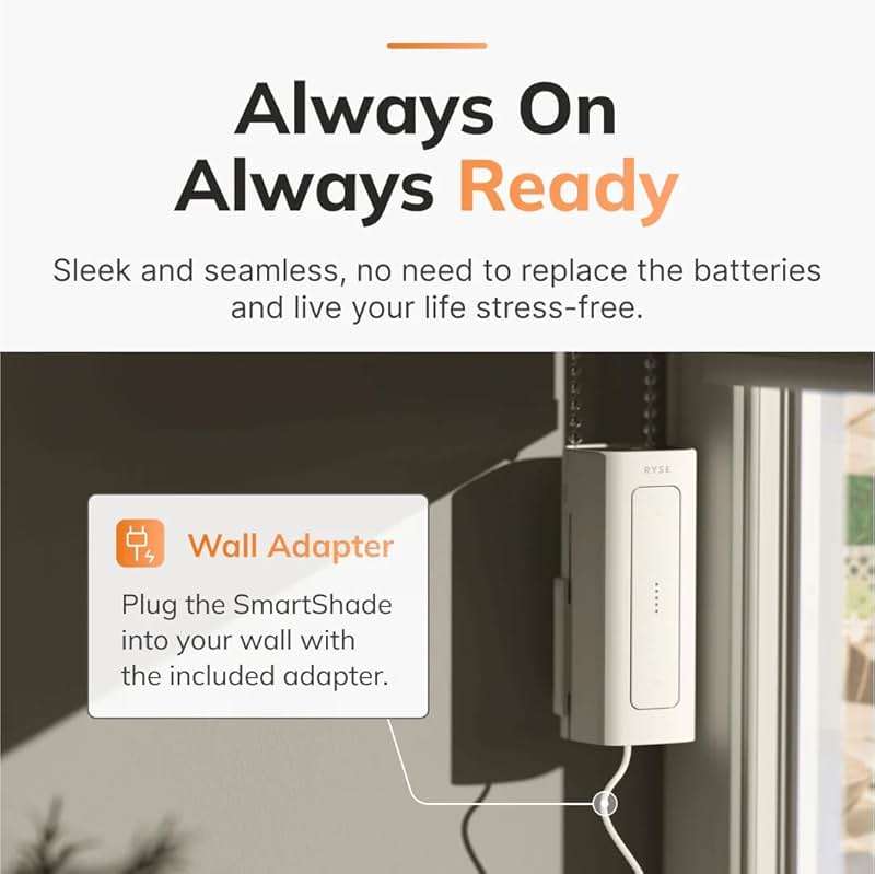 RYSE SmartShade & Wired Plug | Retrofit & Upgrade Existing Beaded Blinds | Convert Normal Shades into Motorized Electric Shades | Easy Control with RYSE Smartphone App | Lifts Blinds up to 9ft x 9ft - Image 4