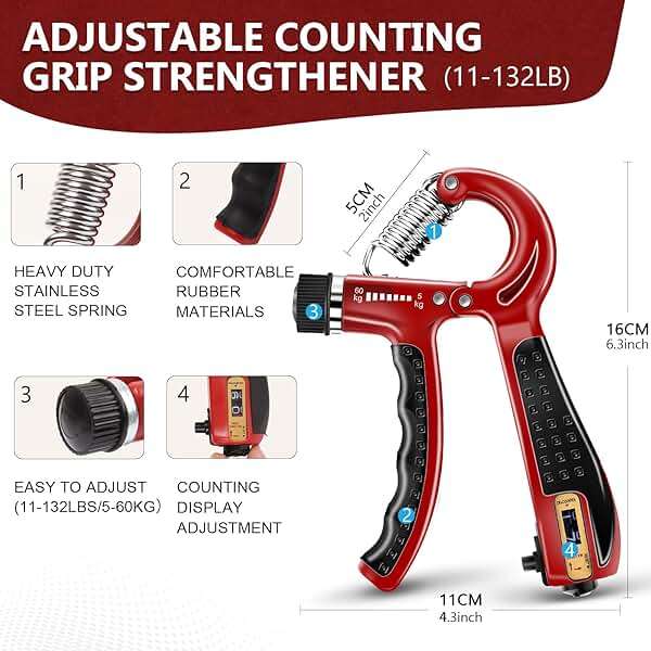 13 PCS Grip Strength Trainer Kit, Hand Gripper Strengthener, Forearm Strengthener, Finger Strengthener, Finger Exerciser, Stress Relief Ball, Forearm Workout Ring for Muscle Building and Injury Recover - Image 3