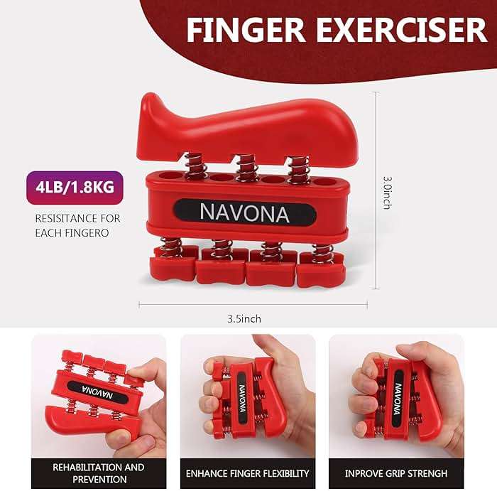 13 PCS Grip Strength Trainer Kit, Hand Gripper Strengthener, Forearm Strengthener, Finger Strengthener, Finger Exerciser, Stress Relief Ball, Forearm Workout Ring for Muscle Building and Injury Recover - Image 4
