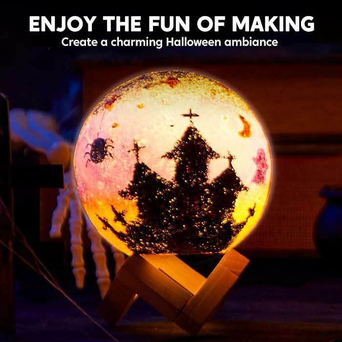 Klever Kits DIY 3D Moon Night Light, Paint Your Own Moon Lamp Kit Galaxy Lamp Arts and Crafts Kit, School Activities, Birthday Gifts for Kids Girls Boys - Image 2